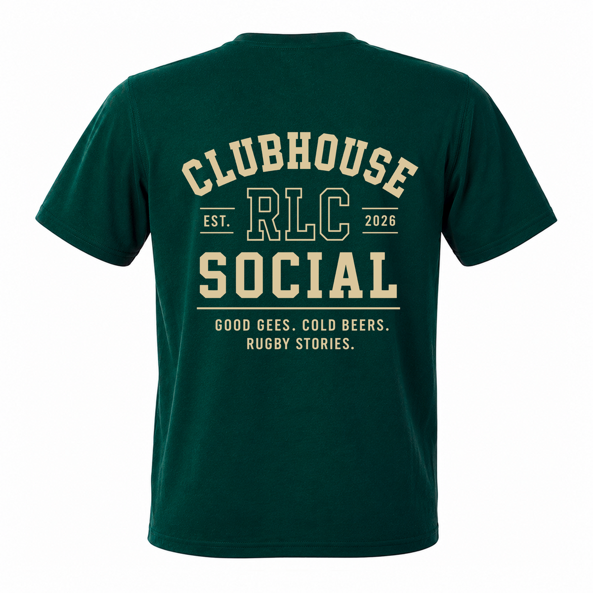 Back view of Rugby Life Co Clubhouse Social T-Shirt