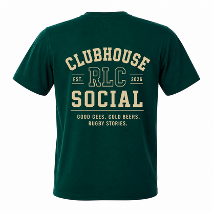 Back view of Rugby Life Co Clubhouse Social T-Shirt