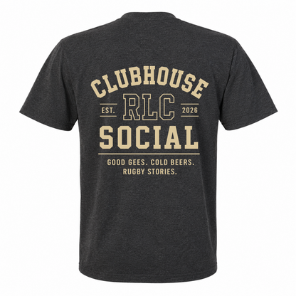Back view of Rugby Life Co Clubhouse Social T-Shirt