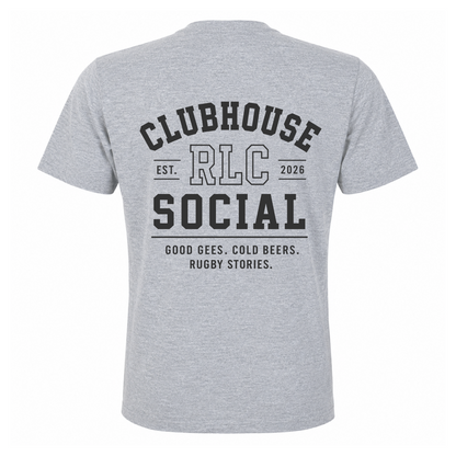 Back view of Rugby Life Co Clubhouse Social T-Shirt