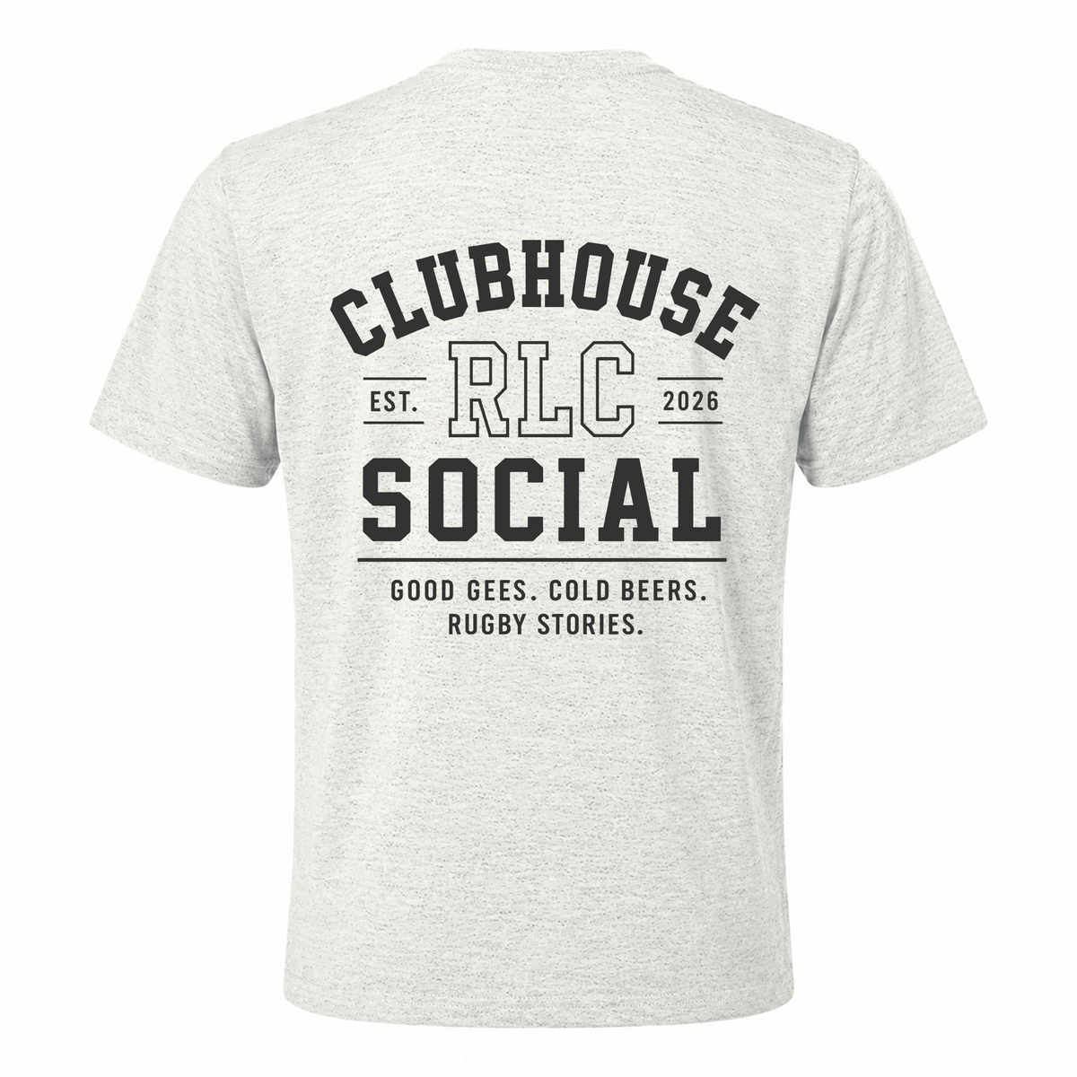 Back view of Rugby Life Co Clubhouse Social T-Shirt
