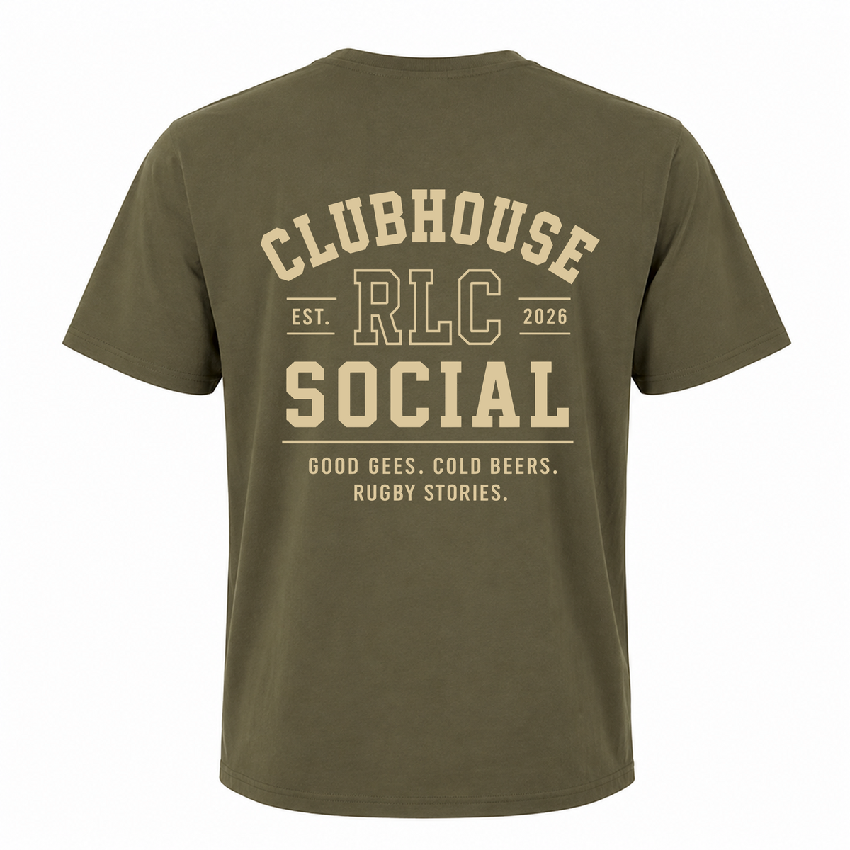 Back view of Rugby Life Co Clubhouse Social T-Shirt