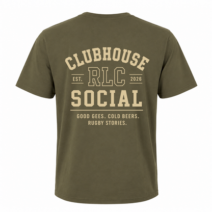 Back view of Rugby Life Co Clubhouse Social T-Shirt
