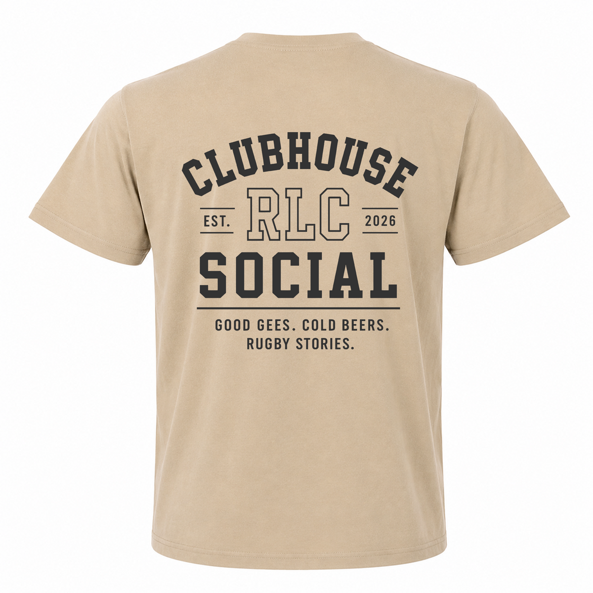 Back view of Rugby Life Co Clubhouse Social T-Shirt