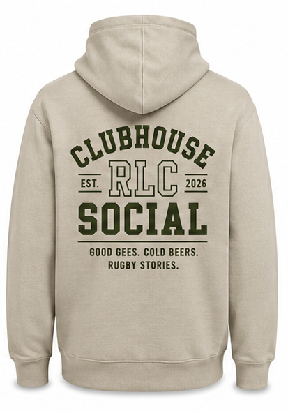 Back view of the Clubhouse Social Hoodie in Cream