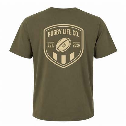Back View of Rugby Life Co Heritage Tee