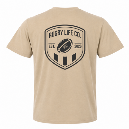 Back View of Rugby Life Co Heritage Tee