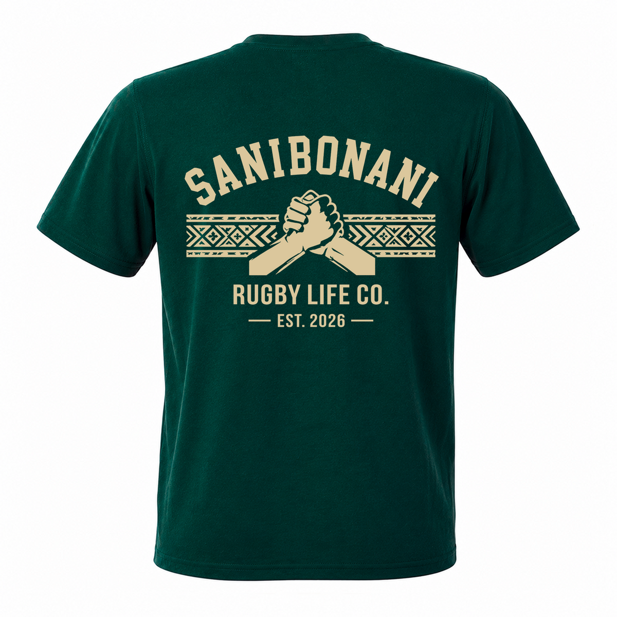 Back view of Rugby Life Co Sanibonani T-Shirt