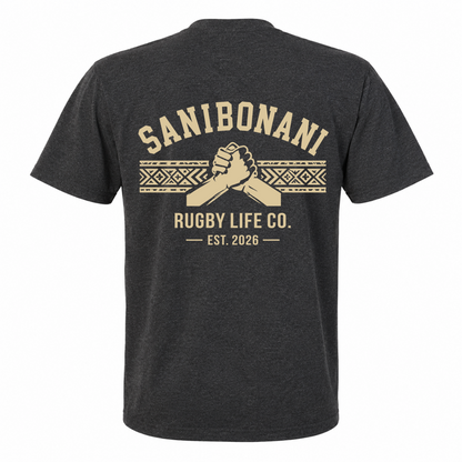 Back view of Rugby Life Co Sanibonani T-Shirt