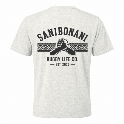 Back view of Rugby Life Co Sanibonani T-Shirt
