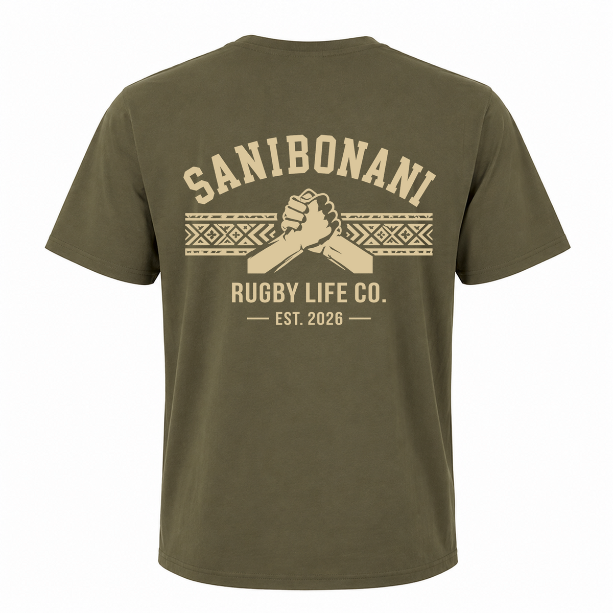 Back view of Rugby Life Co Sanibonani T-Shirt