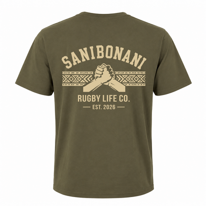 Back view of Rugby Life Co Sanibonani T-Shirt