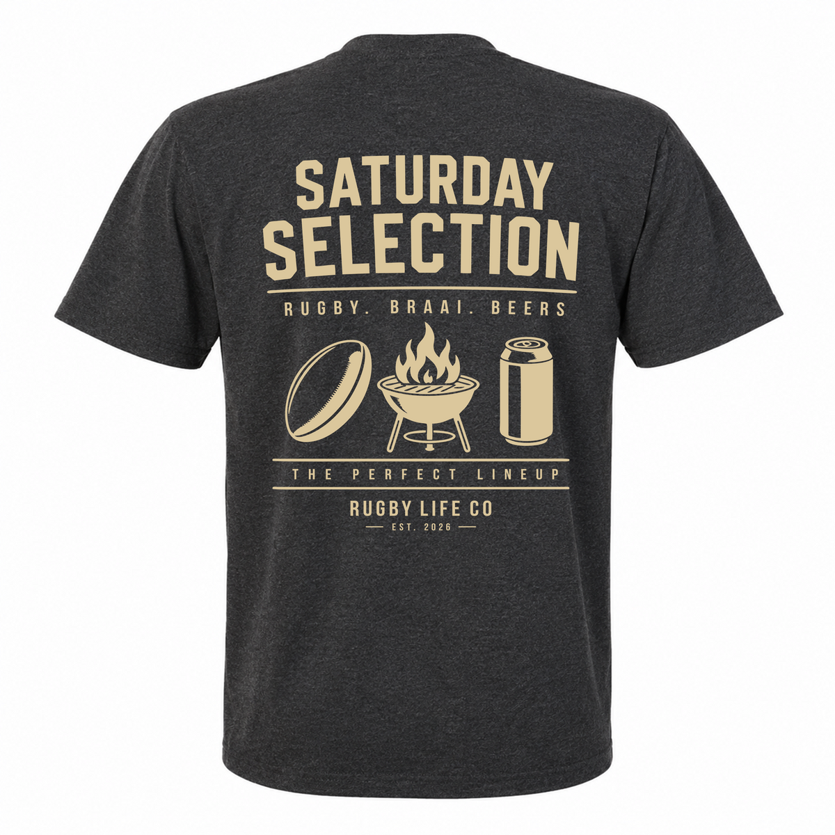 Back view of Rugby Life Co Saturday Selection T-Shirt