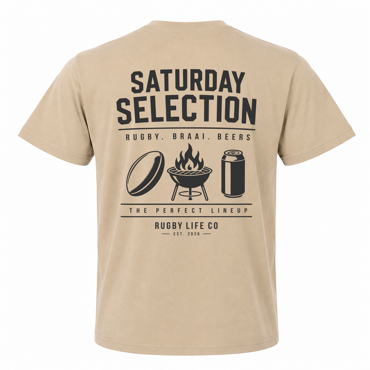 Back view of Rugby Life Co Saturday Selection T-Shirt