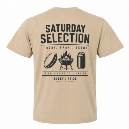 Back view of Rugby Life Co Saturday Selection T-Shirt