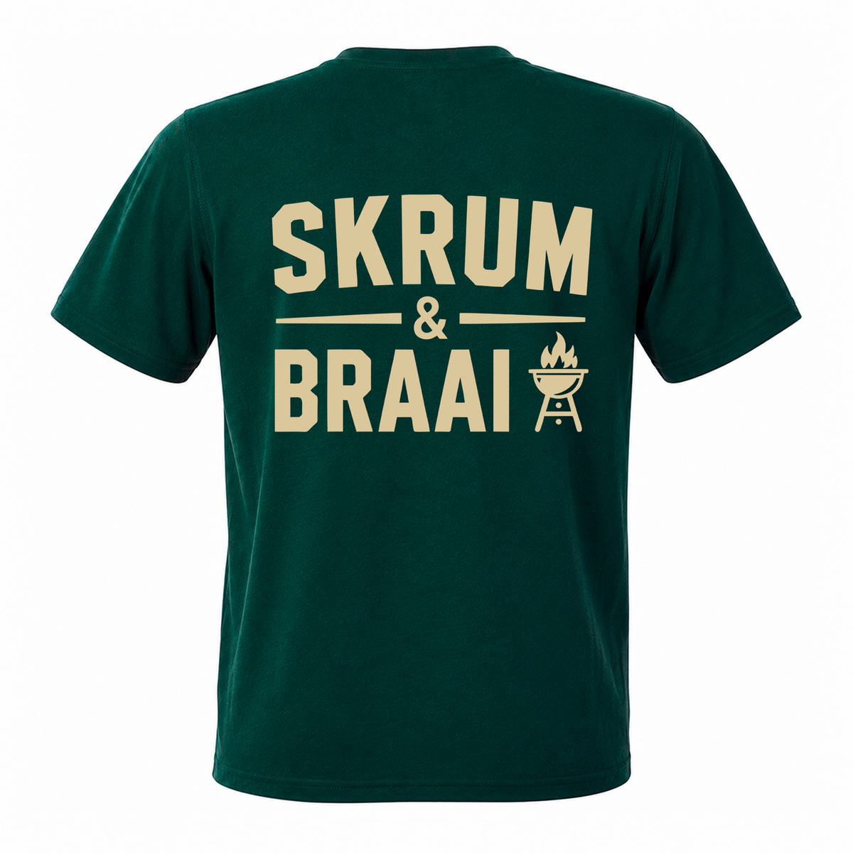 Back view of Rugby Life Co Skrum & Braai T-Shirt