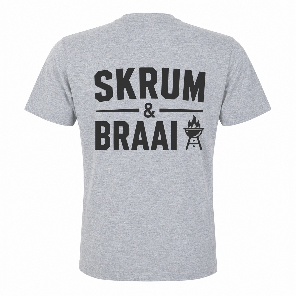 Back view of Rugby Life Co Skrum & Braai T-Shirt