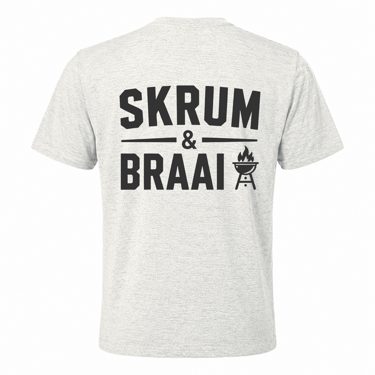 Back view of Rugby Life Co Skrum & Braai T-Shirt