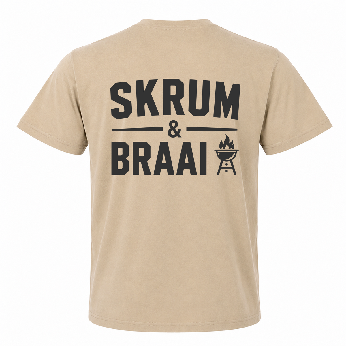 Back view of Rugby Life Co Skrum & Braai T-Shirt