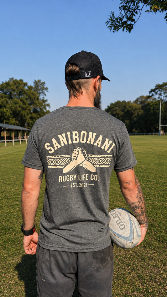 Real life photo of the Rugby Life Co Sanibonani T-Shirt